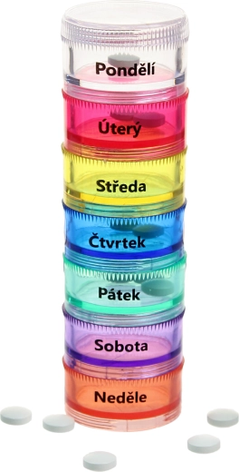 Dávkovač liekov na 7 dní pondelok–nedeľa