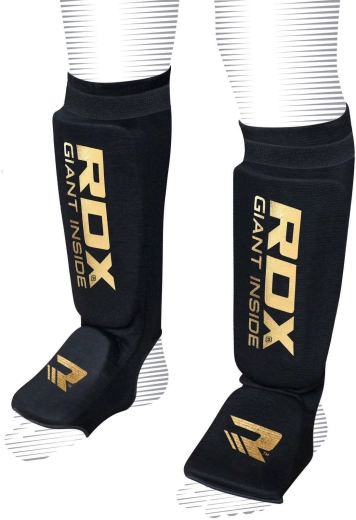 RDX chrániče holení a nártu Hosiery Shin Instep Foam čierne/zlaté – veľkosť XL