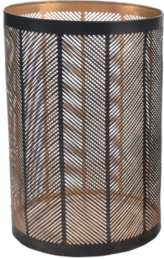 Svietnik Line kovový čierno-zlatý 22 cm