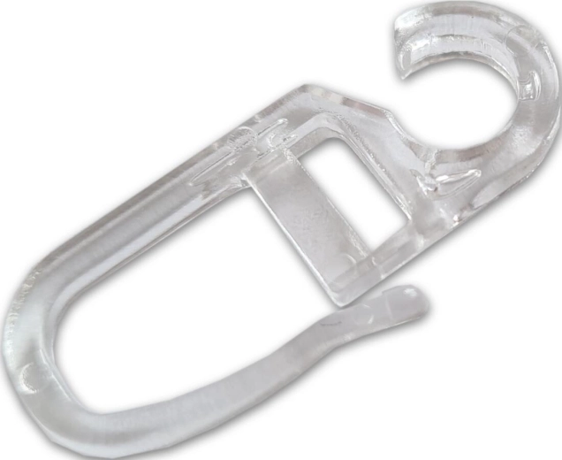 Priehľadné záclonové háčiky, plast, balenie 10 ks