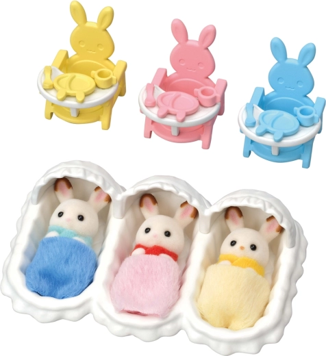 Sylvanian Families súprava starostlivosti o trojčatá čokoládových zajačikov