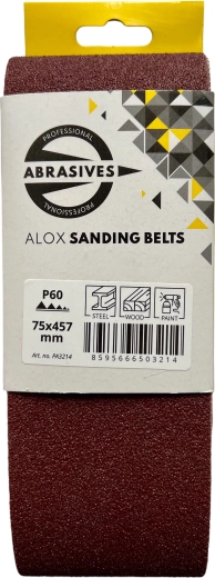 Brúsny pás pre ručné pásové brúsky 75 × 457 mm, zrnitosť 80 (3 ks)