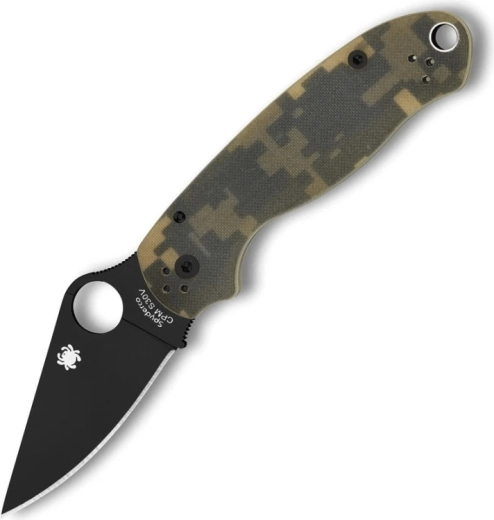 Taktický vreckový nôž Spyderco Para 3 Camo, čierna čepeľ, rukoväť G-10