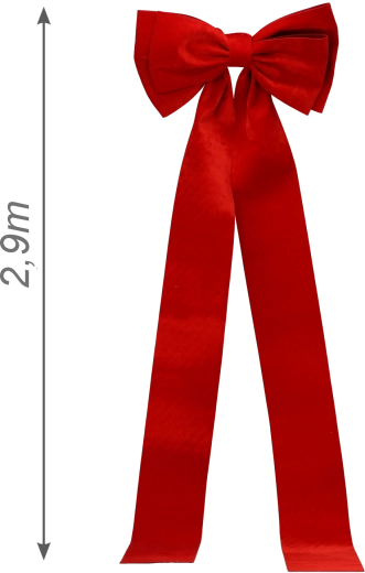 Vianočná dekoratívna mašľa (kokarda) červená 82 × 290 cm