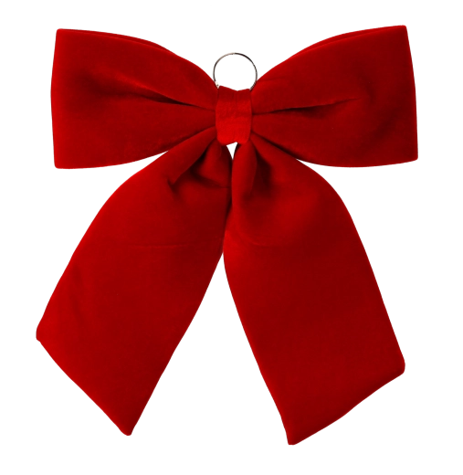 Vianočná mašľa 60 cm červená velúrová