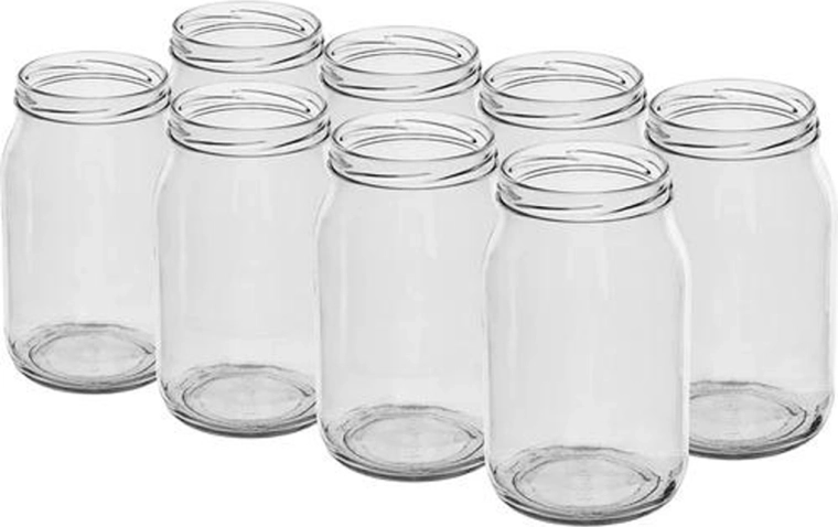 Zaváracie poháre 900 ml so skrutkovacím viečkom, sada 8 ks