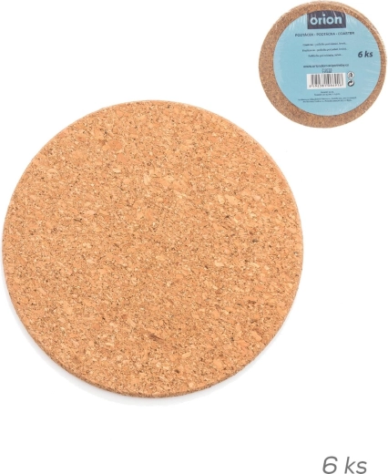 Korkové podtácky pod poháre a hrnčeky 9,5 cm, 6 ks