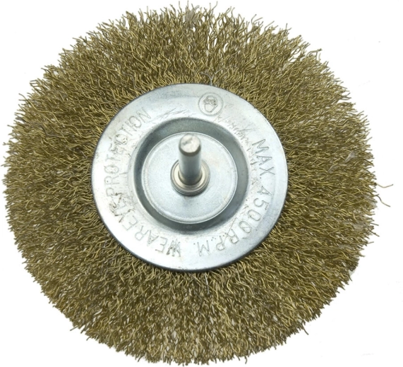 Okrúhla kefa so stopkou 100 mm, zvlnený drôt 0,3 mm