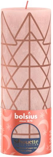 Rustikálna sviečka 190 × 68 mm ružová/jantárová