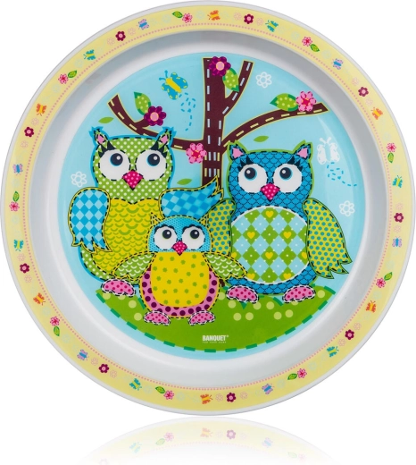 Detský plytký tanier Sovy 21 cm plast