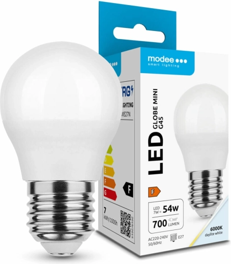 LED žiarovka Globe Mini G45 7 W E27 studená biela 700 lm