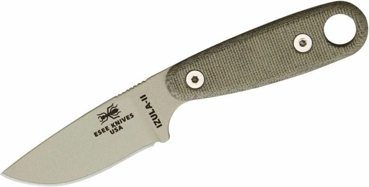 ESEE Izula II Desert Tan survival nôž s micartou a puzdrom