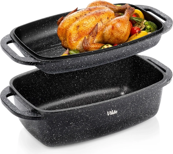 Granitový pekáč s vekom 2v1 GRANITICA 5,5 + 2,5 l, 40 × 22,5 × 16 cm