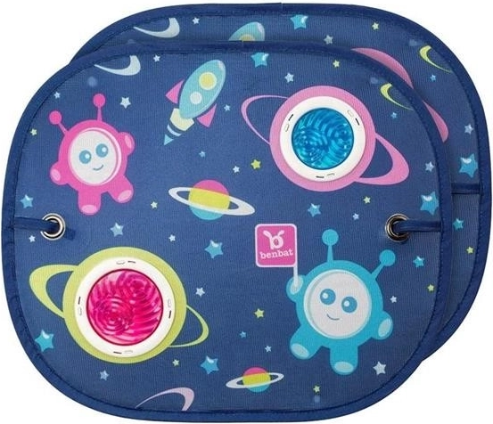 Slnečná clona na okno guľatá - Space Collection 2 ks