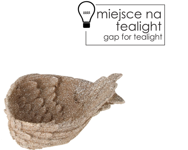 Keramický svietnik na čajovú sviečku v tvare krídel, biely