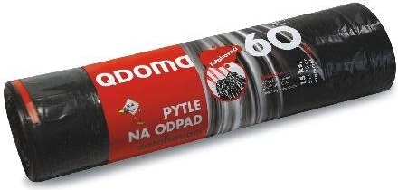 Sťahovacie odpadkové vrecia 60 l, čierne (15 ks)