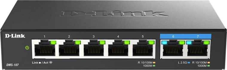 D-Link DMS-107/E 7-portový stolný prepínač 2.5G multi-gigabit