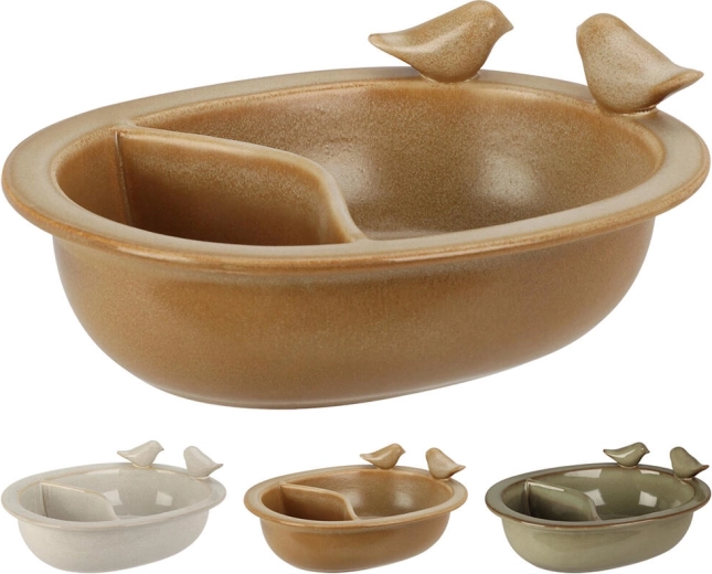 Porcelánové napájadlo a kúpeľ pre vtáky, mix farieb