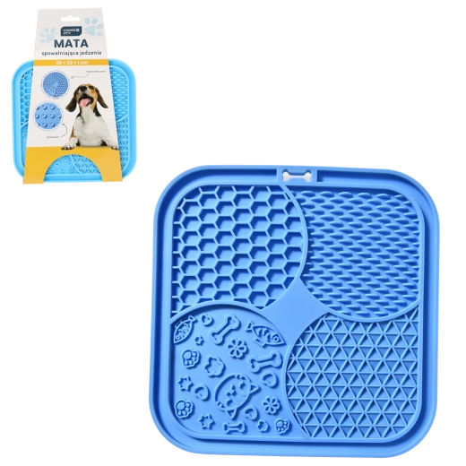 Lízacia podložka pre psy a mačky 20 × 20 cm modrá