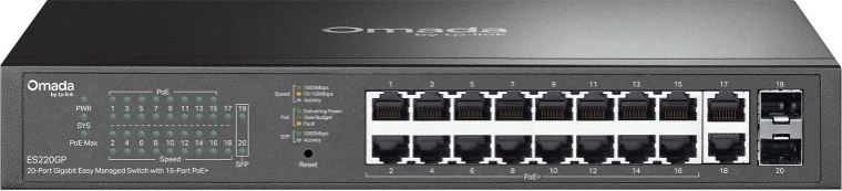 Omada Easy Managed gigabitový prepínač 20-portový s 16× PoE+