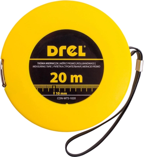 Oceľové zvinovacie pásmo 20 m × 10 mm Drel