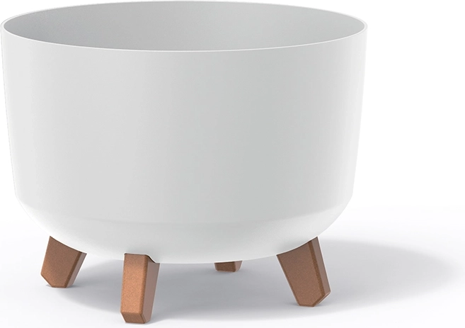 Plastový kvetináč s nohami Gracia, priemer 39 cm, biely