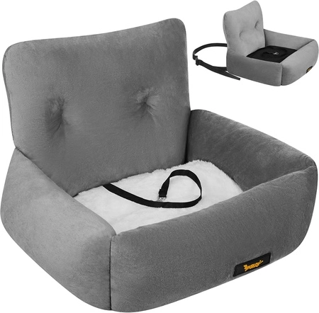 Autosedačka pre psa PURLOV S, 44 × 35 × 30 cm, sivá