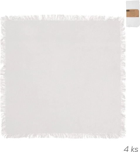 Bavlnené obrúsky v bielej farbe 45 × 45 cm, sada 4 ks