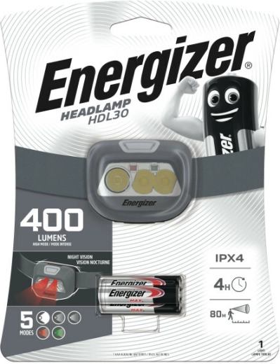 Energizer čelovka HDL30 400 lm, nabíjateľná aj na AAA
