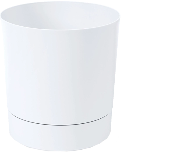 Kvetináč s podmiskou Aura 35 cm biely