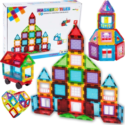 Magnetická 3D stavebnica – 45 dielov