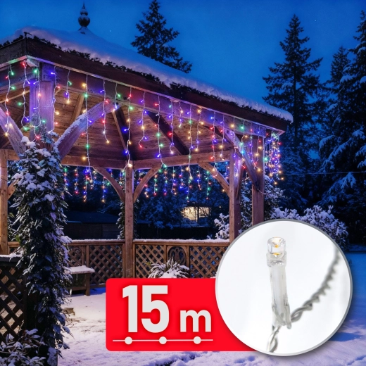 Farebná LED svetelná reťaz 15 m, 600 LED