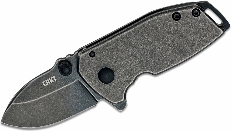 CRKT Squid Compact Black vreckový nôž 4,4 cm Black Stonewash, celokovový