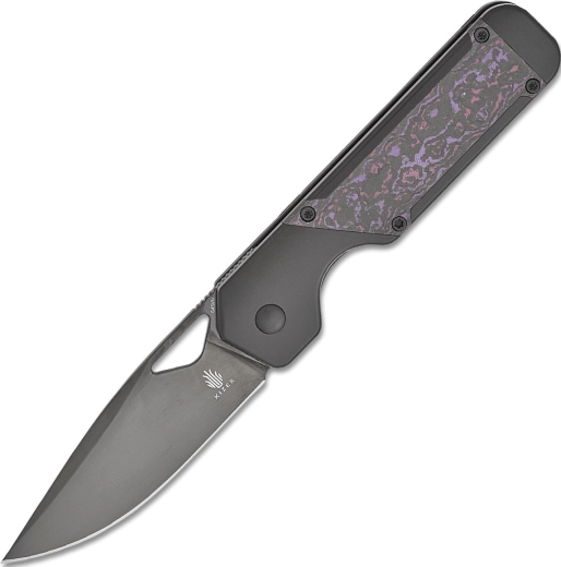 Kizer Militaw skladací vreckový nôž 8,5 cm, DLC, titán a Fatcarbon Purple Haze