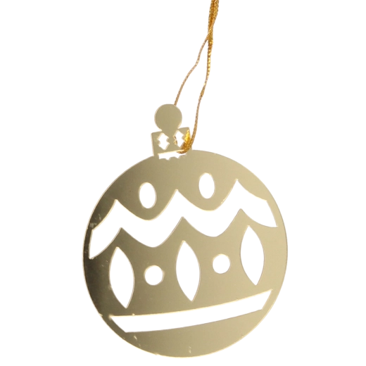 Zlaté vianočné gule s výrezmi 8 × 6 cm, sada 3 ks