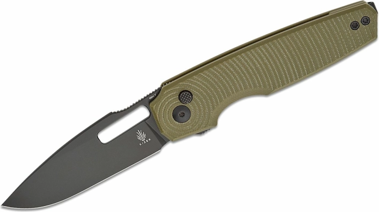 Kizer Dogfish vreckový nôž 8 cm, čierny/zelený, G10
