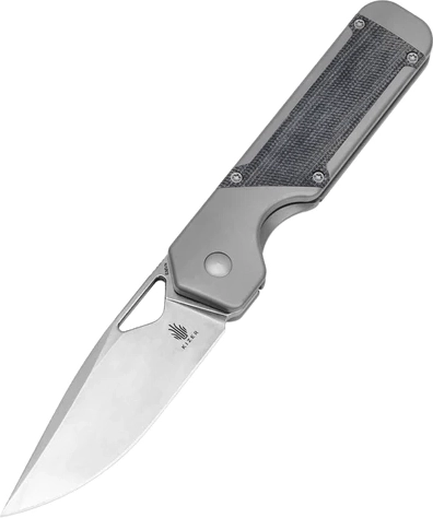 Kizer Militaw vreckový nôž 8,5 cm, stonewash, titán a micarta