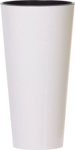 Kvetináč Tubus Slim s vložkou 20 cm lesklý biely
