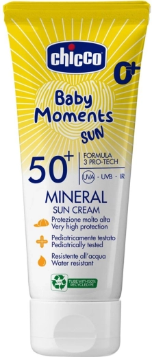 Chicco detský minerálny opaľovací krém SPF 50+ Baby Moments Sun 75 ml