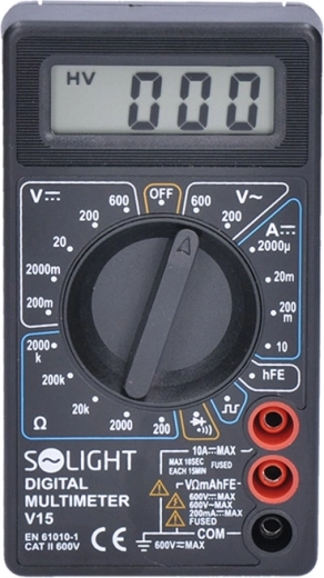 Solight digitálny multimeter s testom diódy a bzučiakom