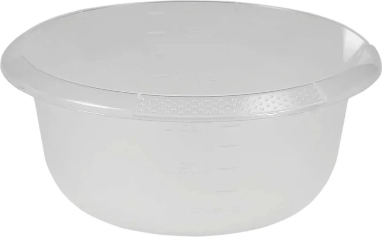 Transparentná okrúhla miska s výlevkou 20 cm, 1,5 l
