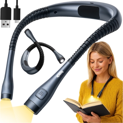 Izoxis LED lampička na krk na čítanie s nabíjaním USB‑C
