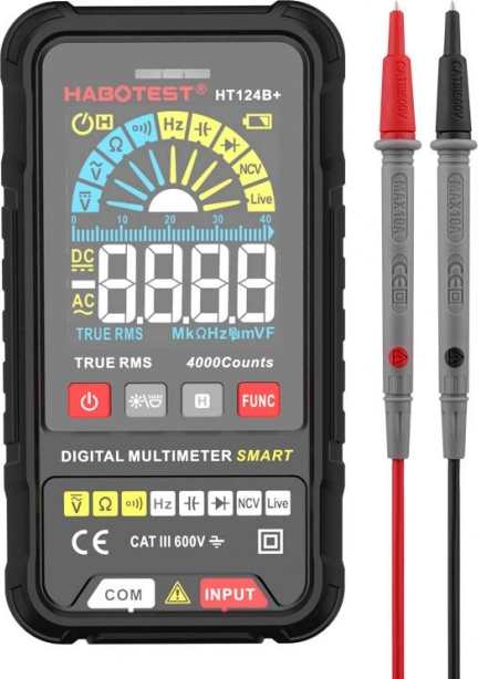Digitálny multimeter habotest ht124b+ s true rms a ncv