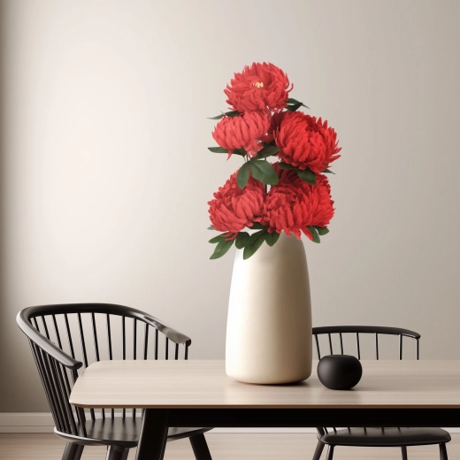 Umelá dekoratívna chryzantéma červená 12 × 58 cm