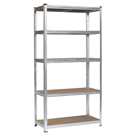 Pozinkovaný kovový regál s piatimi policami 180 × 90 × 40 cm