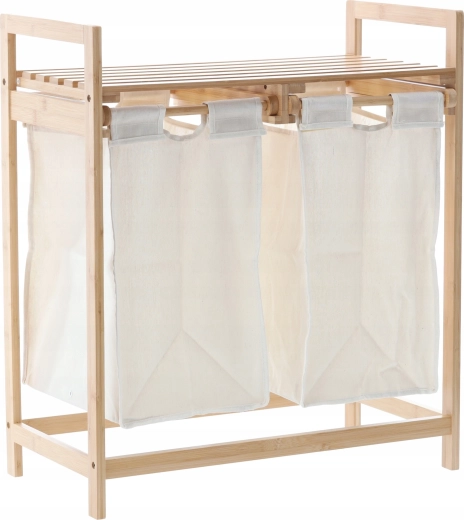 Bambusový regál s dvoma košmi 64 × 33 × 73 cm