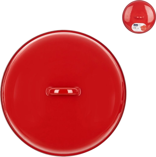 Smaltovaná pokrievka s červeným lemom 23 cm - 1 kus