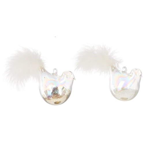 Sklenená vianočná ozdoba vtáčik – sada 6 ks