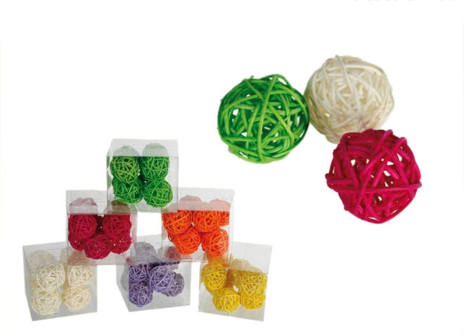 Sada dekoračných loptičiek z ratanu – Oranžový