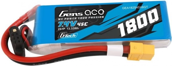 LiPo batéria Gens Ace 1800mAh 7,4V 45C s konektorom XT60